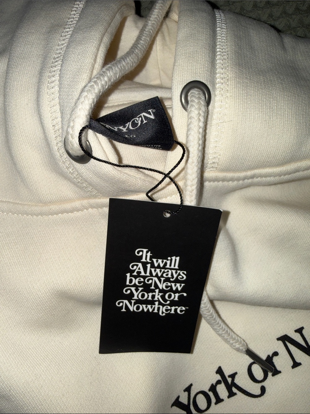 New York or Nowhere White Pullover Hoodie - Logo Chest - Picture 2 of 2